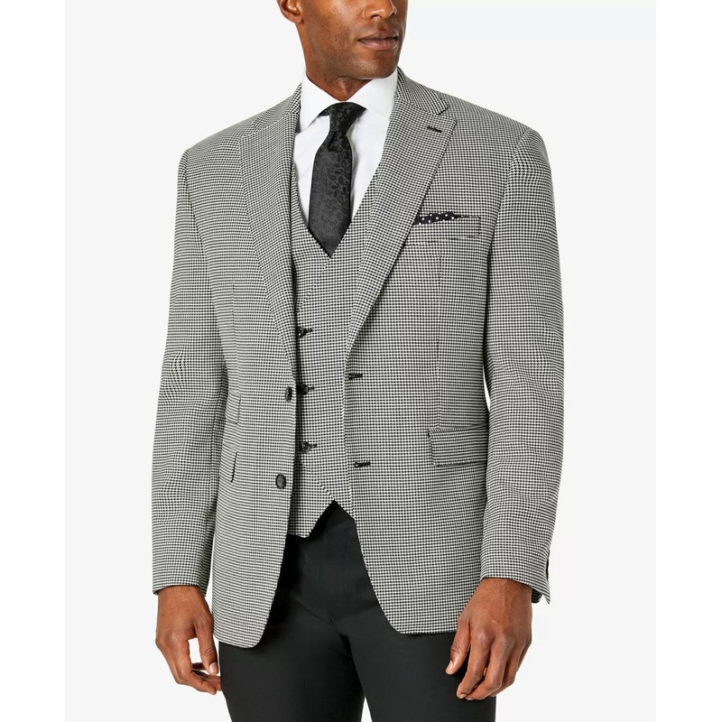 Tayion Collection Classic-Fit Wool Suit Jacket Male 42R