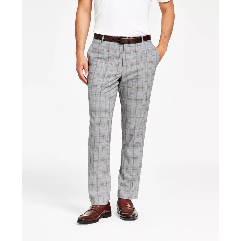 Tommy Hilfiger Men's Modern-Fit Th Flex Pants - Grey Pattern 40 x 32