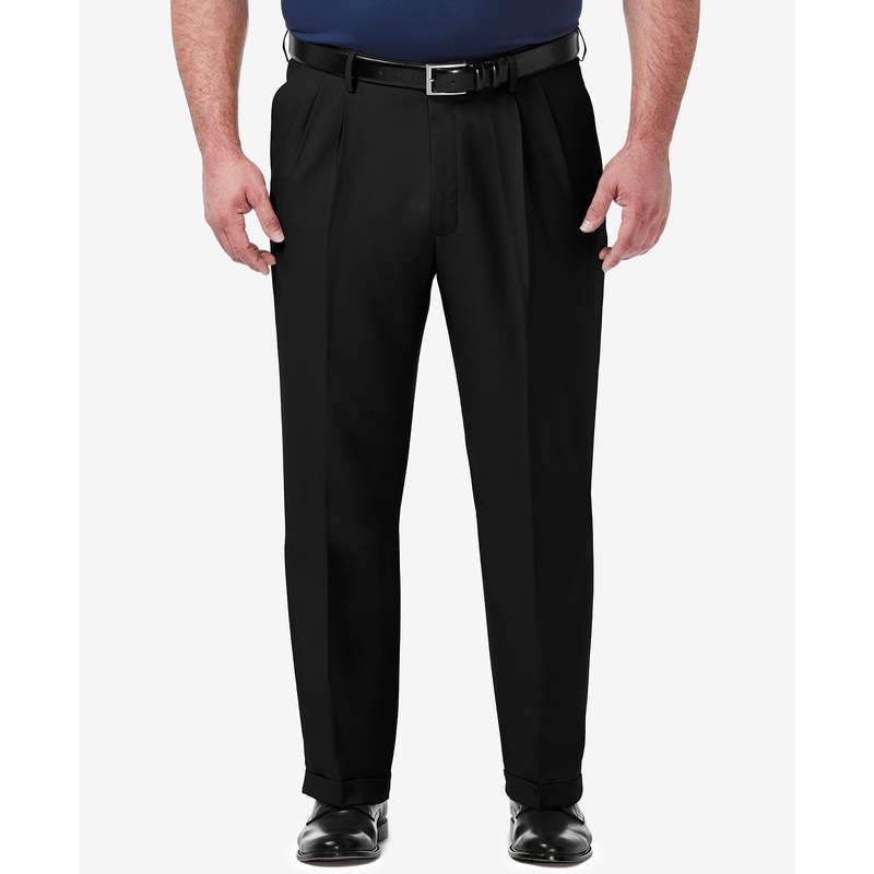 Haggar Men's Big & Tall Black Dress Pants 46 x 29