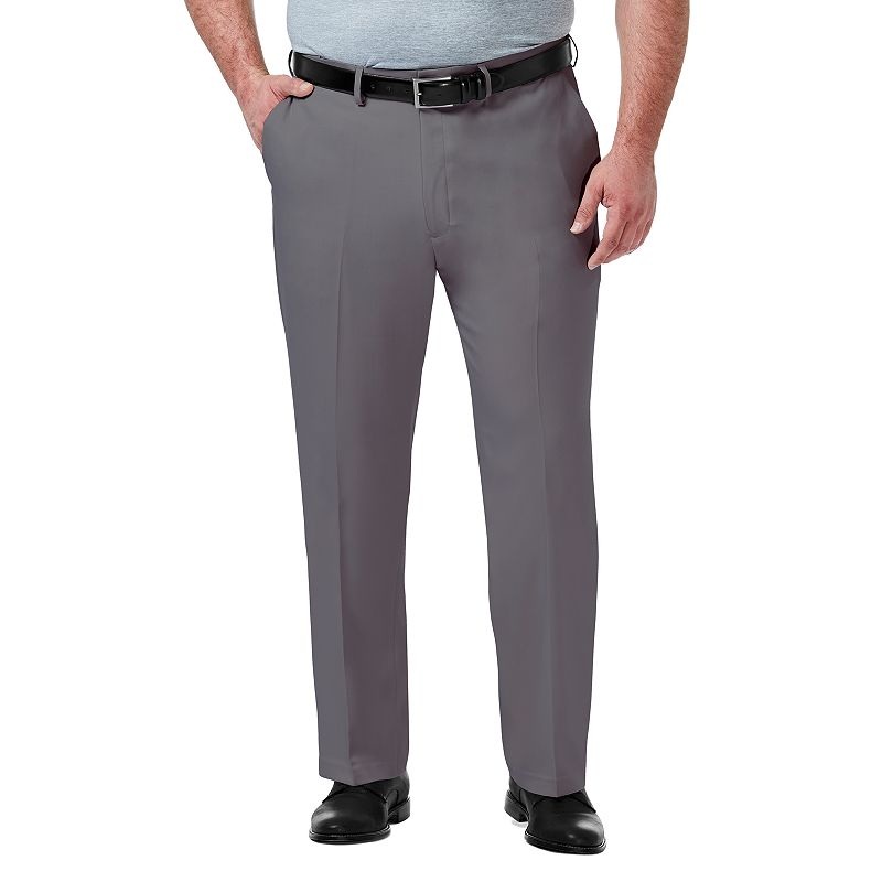 Haggar Men's Big & Tall Stretch Classic-Fit Dress Pants Gray 46 x 34