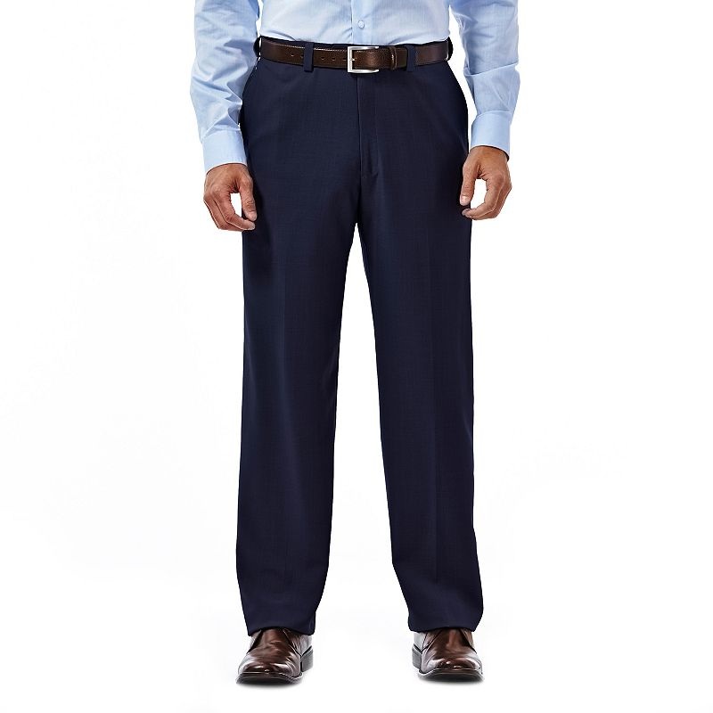 Haggar Men's Blue Dress Pants 32 x 32 Classic Fit Flat Front Hidden Expandable