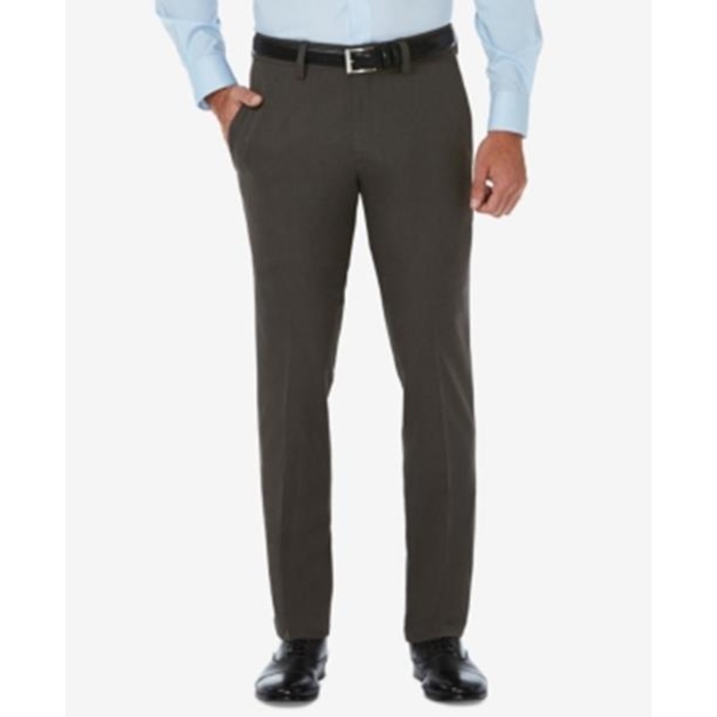 Haggar Men's Cool 18 Pro Slim-Fit 4-Way Dress Pants Dark Heather 34 x 30