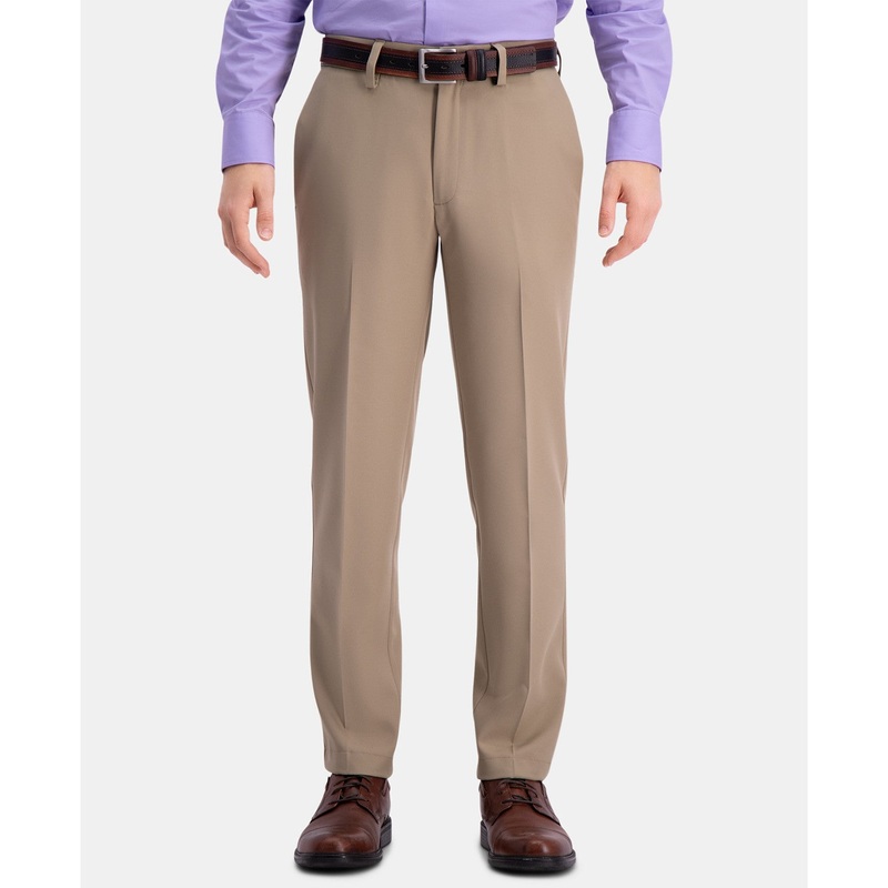 Haggar Men's Cool 18 Pro Slim Fit Tan Dress Pants 36 x 32