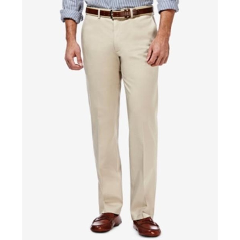 Haggar Men's Premium No Iron Khaki Pants Straight Fit Sand 38 x 29