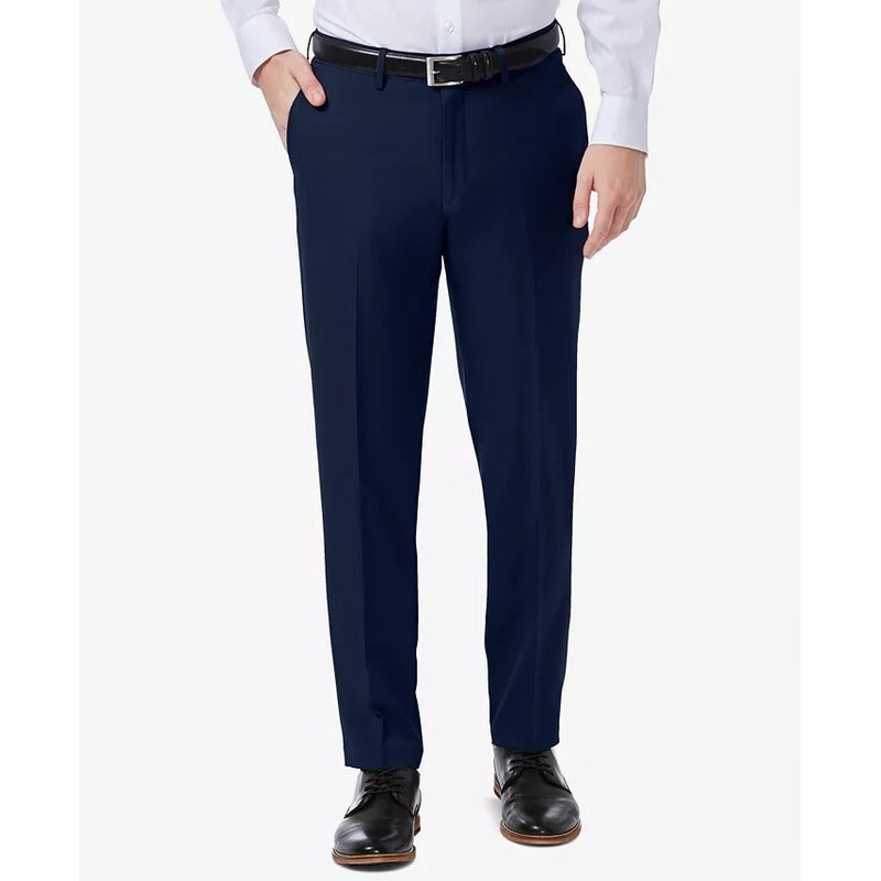 Haggar Men's Slim-Fit Stretch Dress Pants Blue 36 x 30