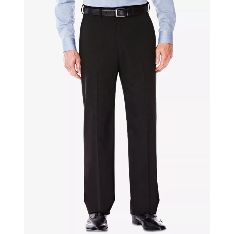 Haggar Mens Premium Stretch Suit Pant Classic Fit Black 44 x 30