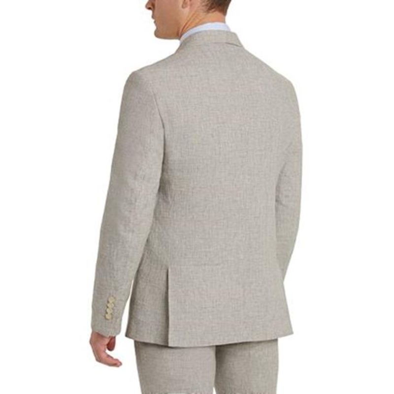 Tallia Men's Textured Linen Sportcoat Taupe Cream Size 38R