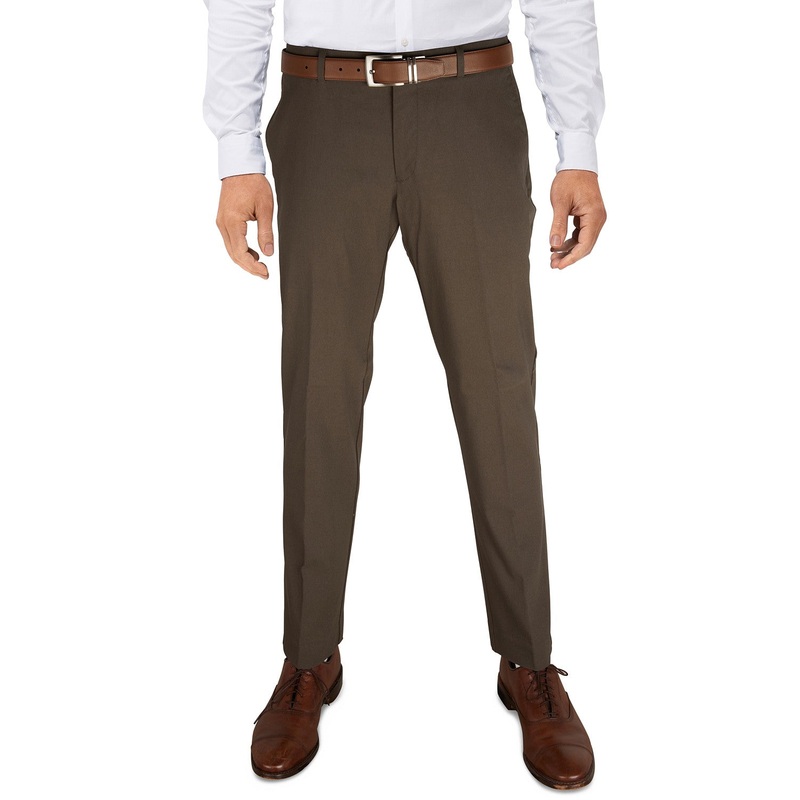 Tommy Hilfiger Mens Th Flex Olive Green Performance Pants 33 x 32