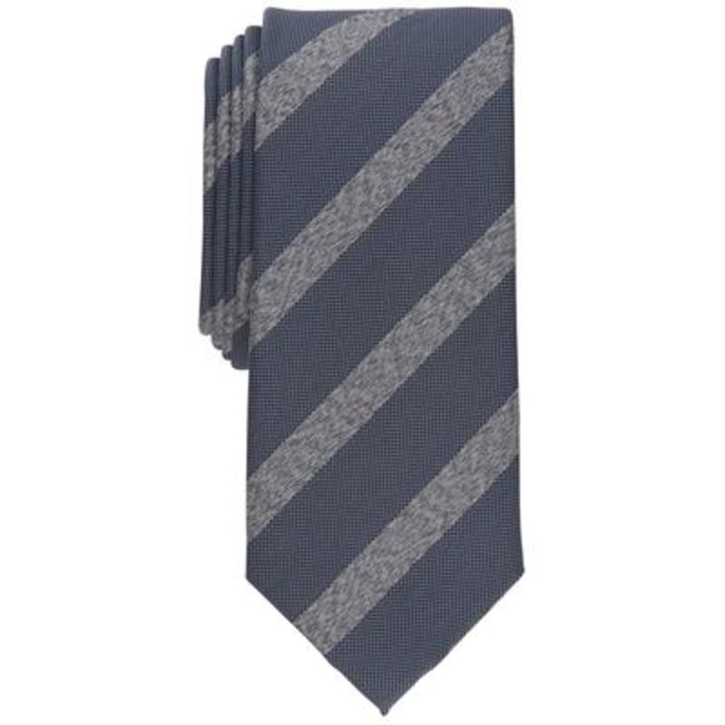 Alfani Men's Rivers Stripe Necktie Charcoal