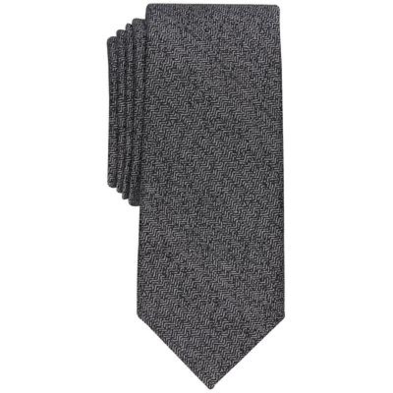 Alfani Men's Slim Herringbone Necktie Charcoal