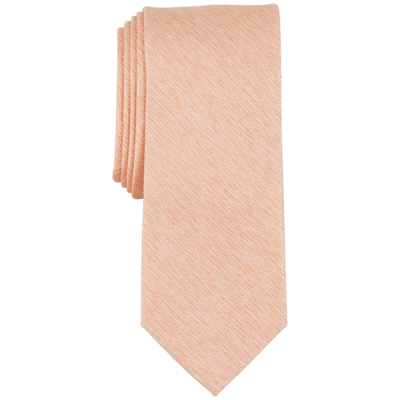 Bar Iii Men's Abalone Textured Tie  Melon Orange Necktie