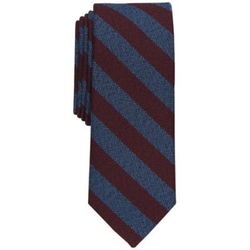 Bar III Men's Arrow Striped Skinny Tie Red