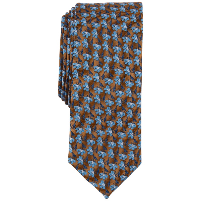 Bar III Men's Monaco Skinny Tie Cognac Green