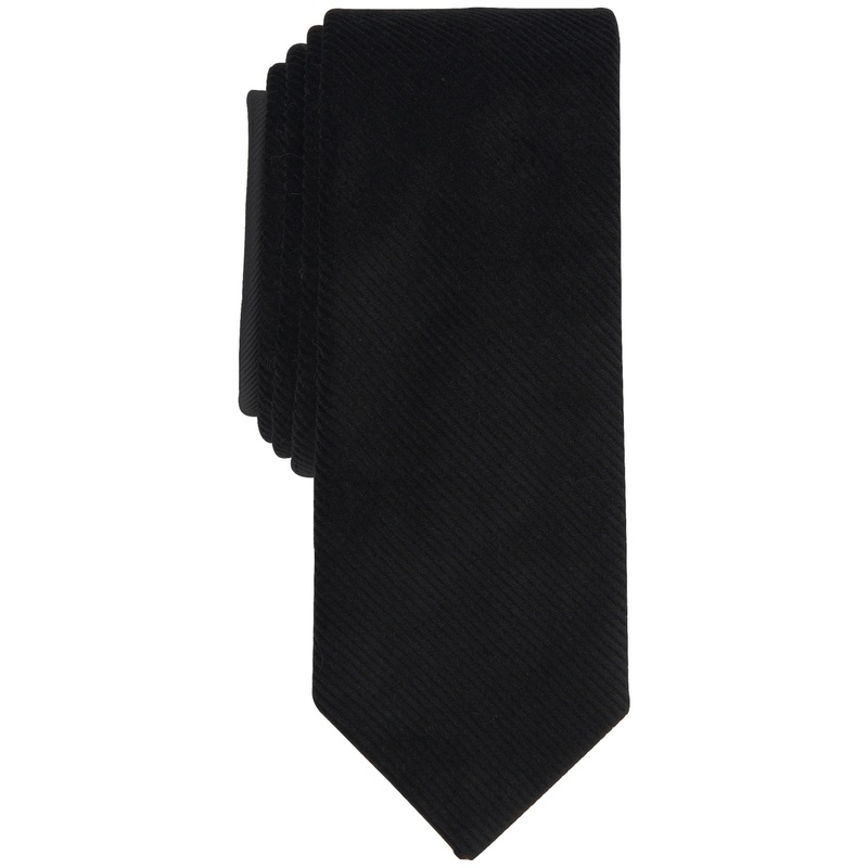 Bar Iii Men's Skinny Corduroy Tie Black Necktie