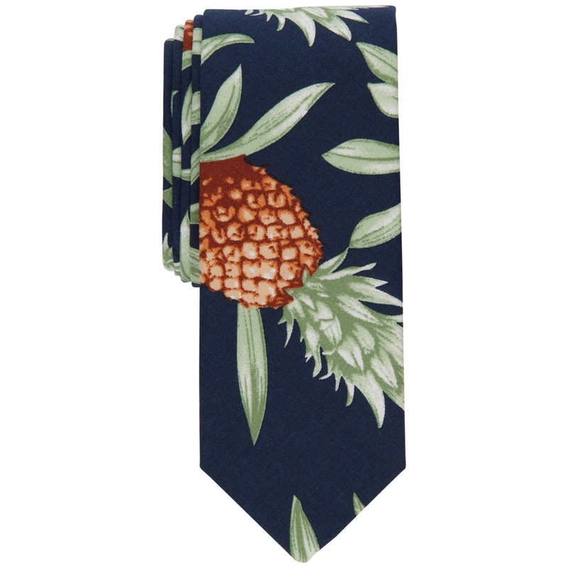 Bar III Men's Suttom Skinny Pineapple Tie Green