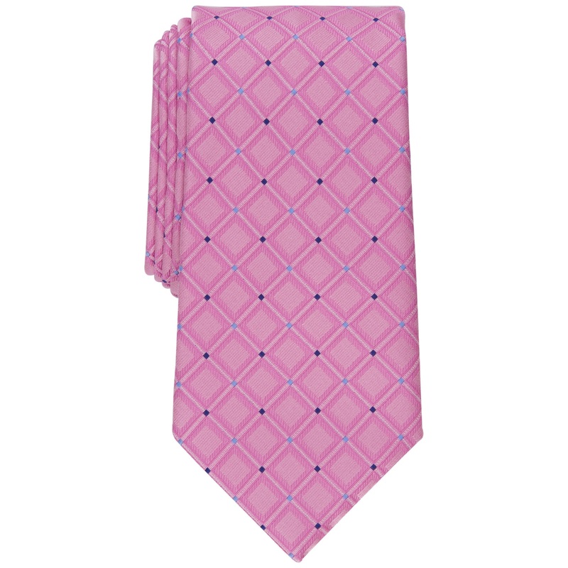 Club Room Men's Amboy Grid Tie Pink Necktie