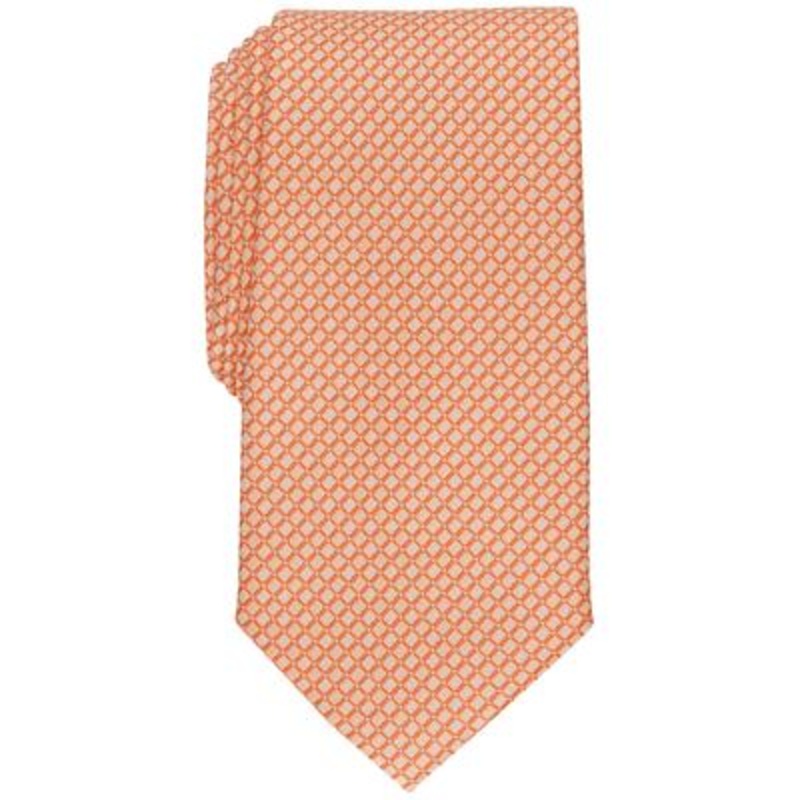 Club Room Men's Classic Geo Neat Tie Melon Orange Necktie