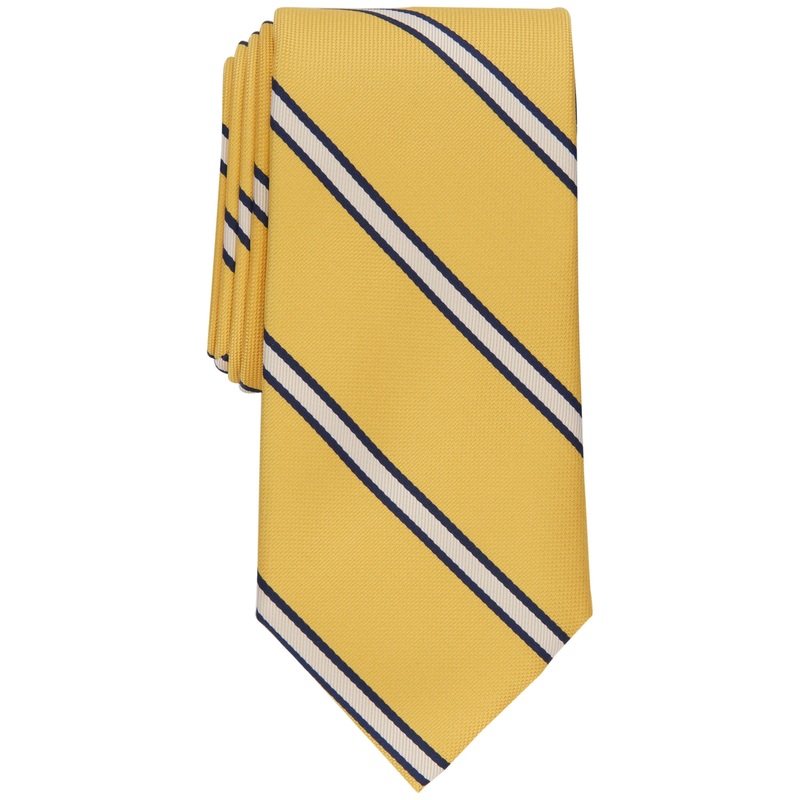 Club Room Men's Classic Stripe Tie Yellow Blue Necktie