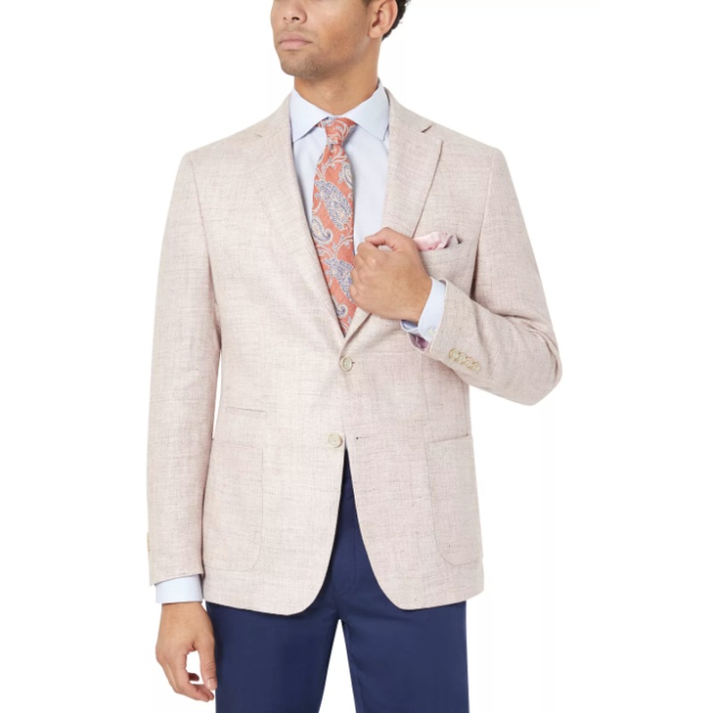 Tallia Mens Pink Notch Lapel Sport Coat  44L