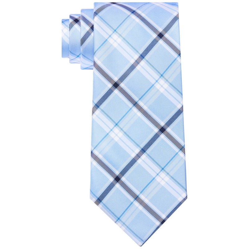 Tommy Hilfiger Men's Chicago Classic Plaid Tie Blue Necktie