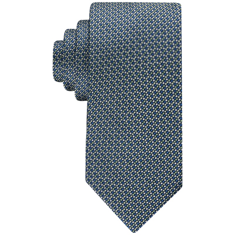 Tommy Hilfiger Men's Classic Floral Dot Tie Navy Green
