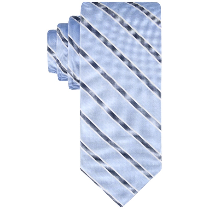 Tommy Hilfiger Men's Oxford Stripe Tie Light Blue Necktie