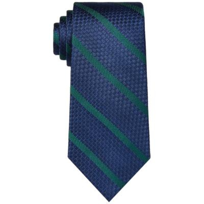 Tommy Hilfiger Men's Textured Colored Stripe Tie Green Blue Necktie