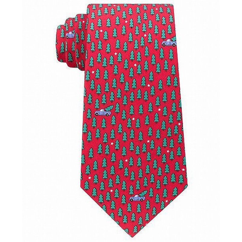 Tommy Hilfiger Mens Conversational Self Tie Necktie  Red