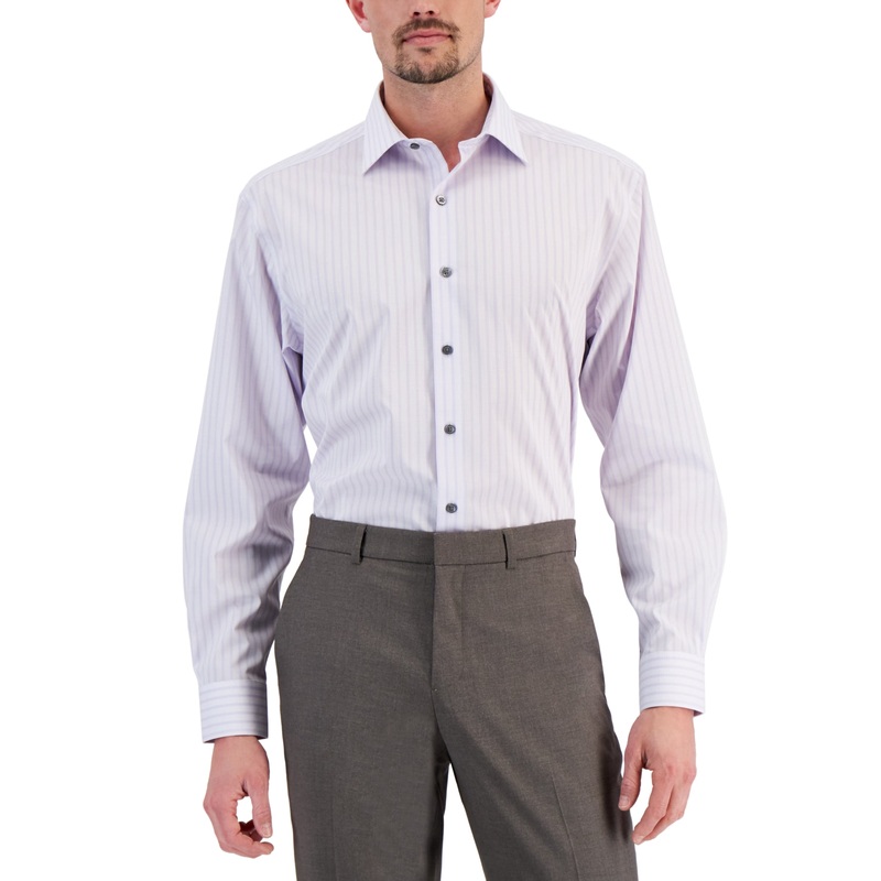 Alfani Men's Regular Fit Stretch Dress Shirt 17 - 17.5 32 / 33 Lavender Purple