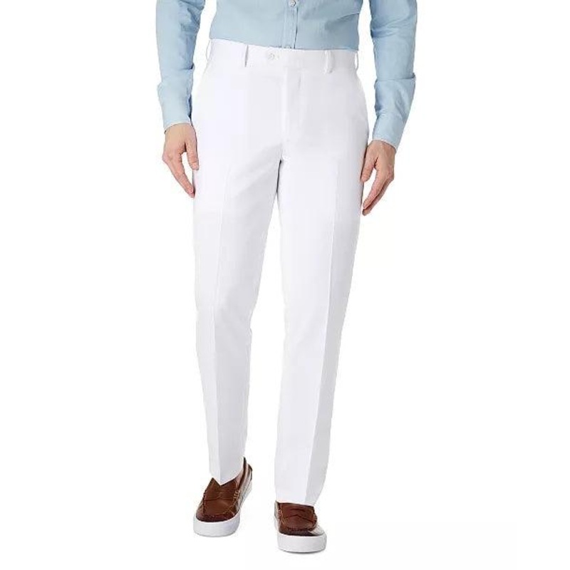 BAR III Men's Slim-Fit Dress Pants White 34 X 32 Flat Front Polyester