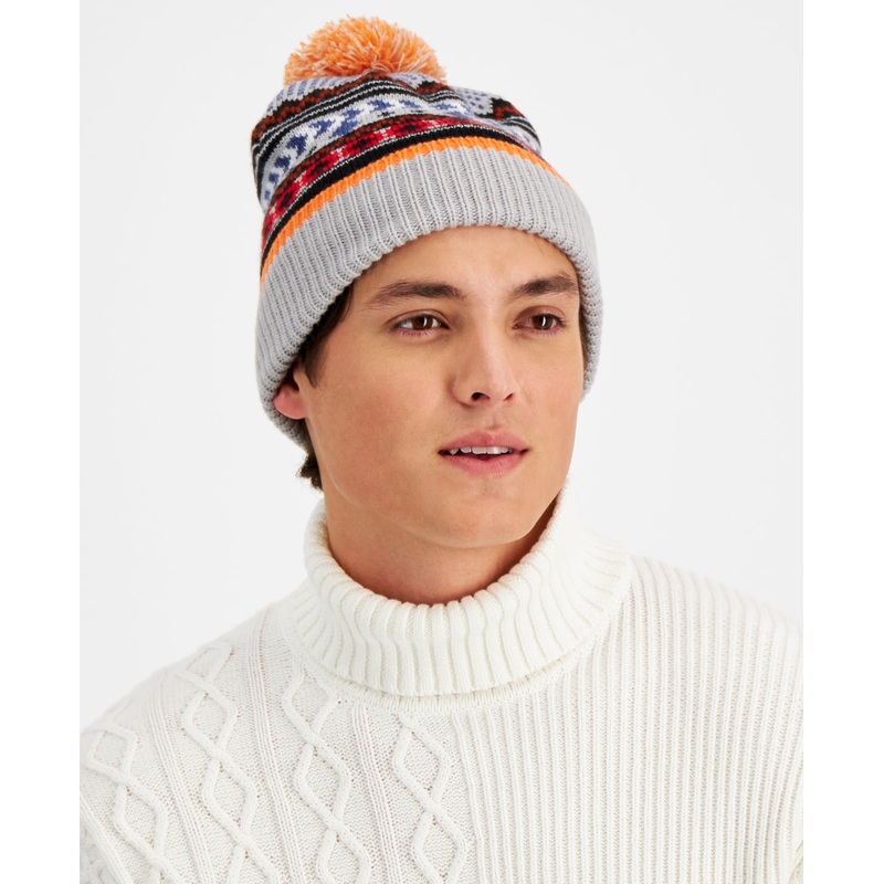 Club Room Men's Gray Knit Beanie Hat Cold Weather Osfa Reg