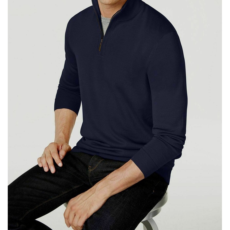 Club Room Men's Merino Wool Sweater Navy Blue Medium