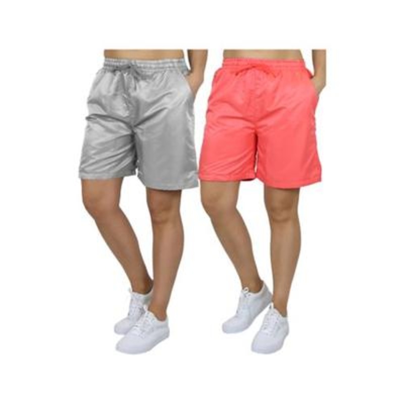 Harvic Women's Loose Fit Training Shorts 2Pack Grey Small Galaxy Red Medium
