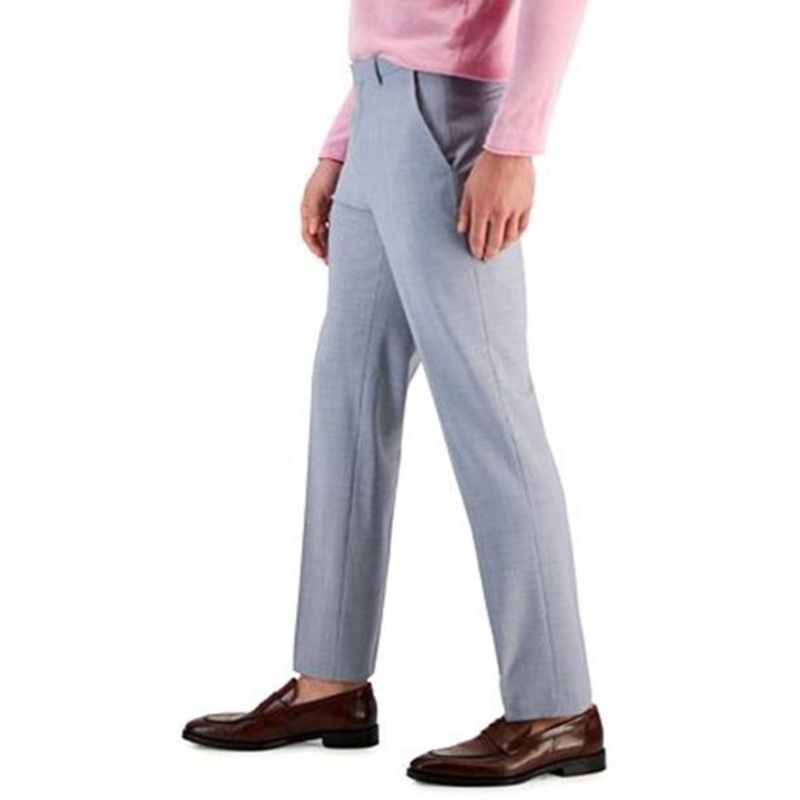 Hugo Boss Men's Modern-Fit Houndstooth Suit Dress Pants 34 x 32 Blue White