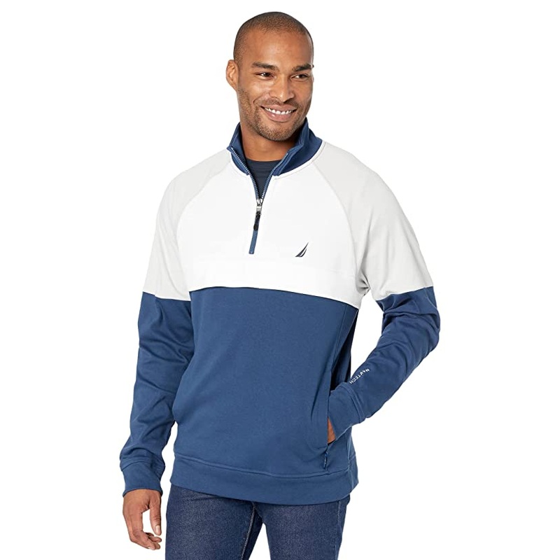 Nautica Navtech Quarter zip Sweatshirt 2XL White Blue