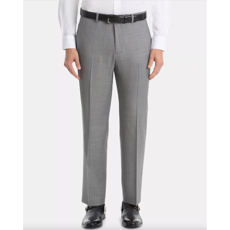 Ralph Lauren Men's Classic-Fit Wool Pants Light Grey 42 x 32
