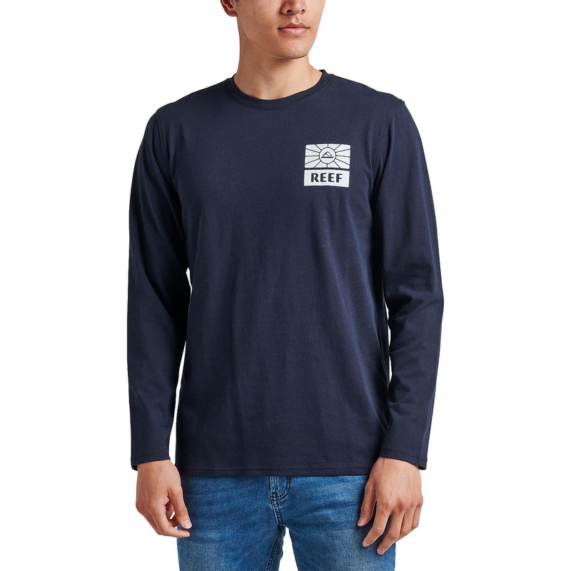 Reef Men's Morning Long Sleeve Crewneck Tshirt Navy Blue XL