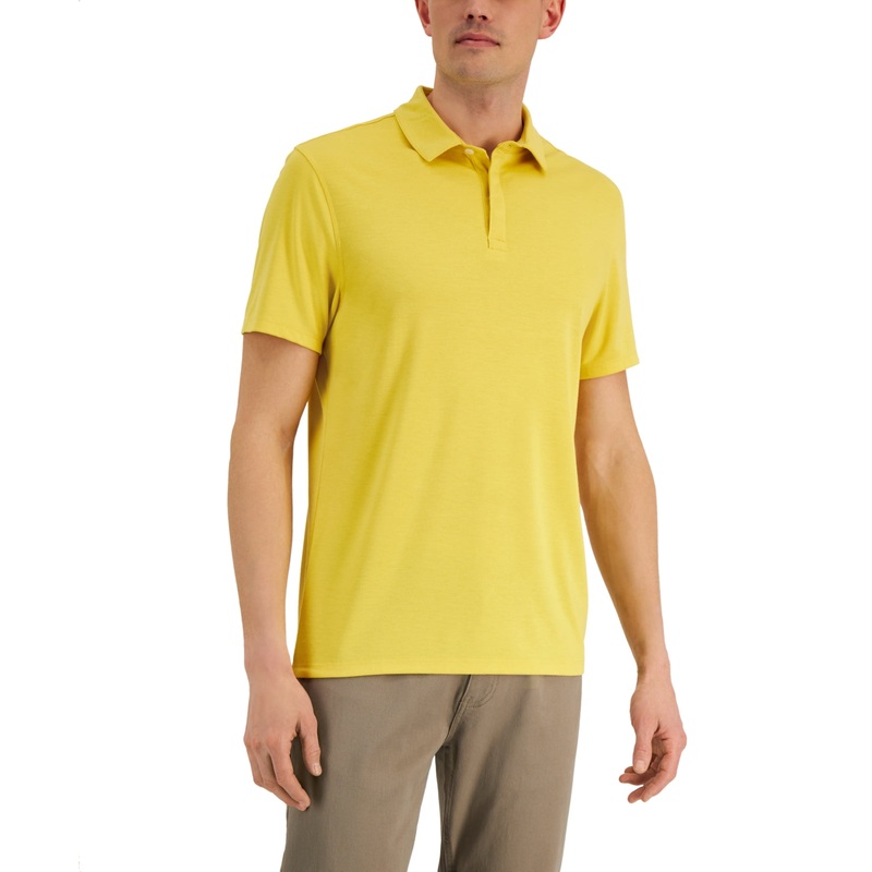 Alfani Mens Fitness Polo Shirt Yellow 2XL