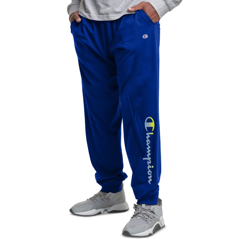 Champion Men's Big & Tall Fleece Logo Graphic Joggers Navy 6XL