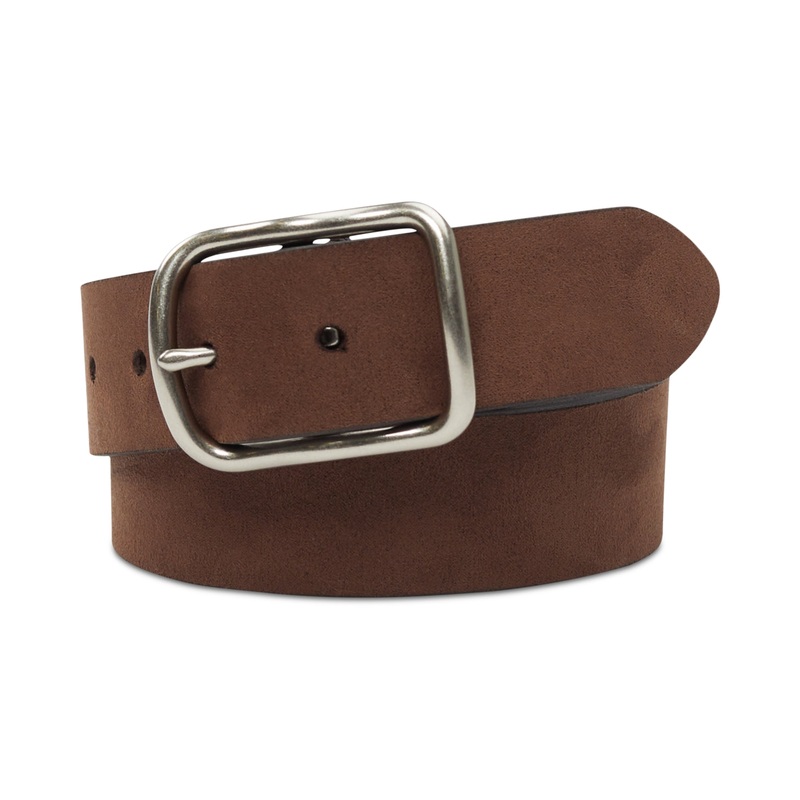 Club Room Men's Faux Suede Belt Brown Large