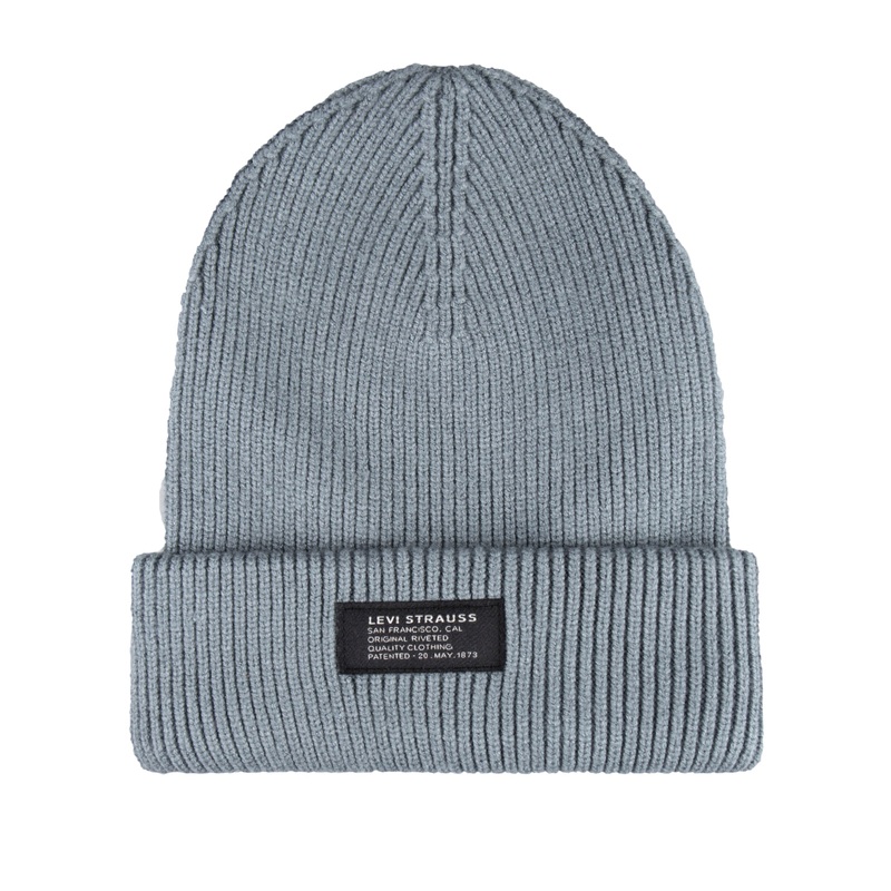 Levi's Men's Chunky Rib Knit Mint Beanie Hat Light Green