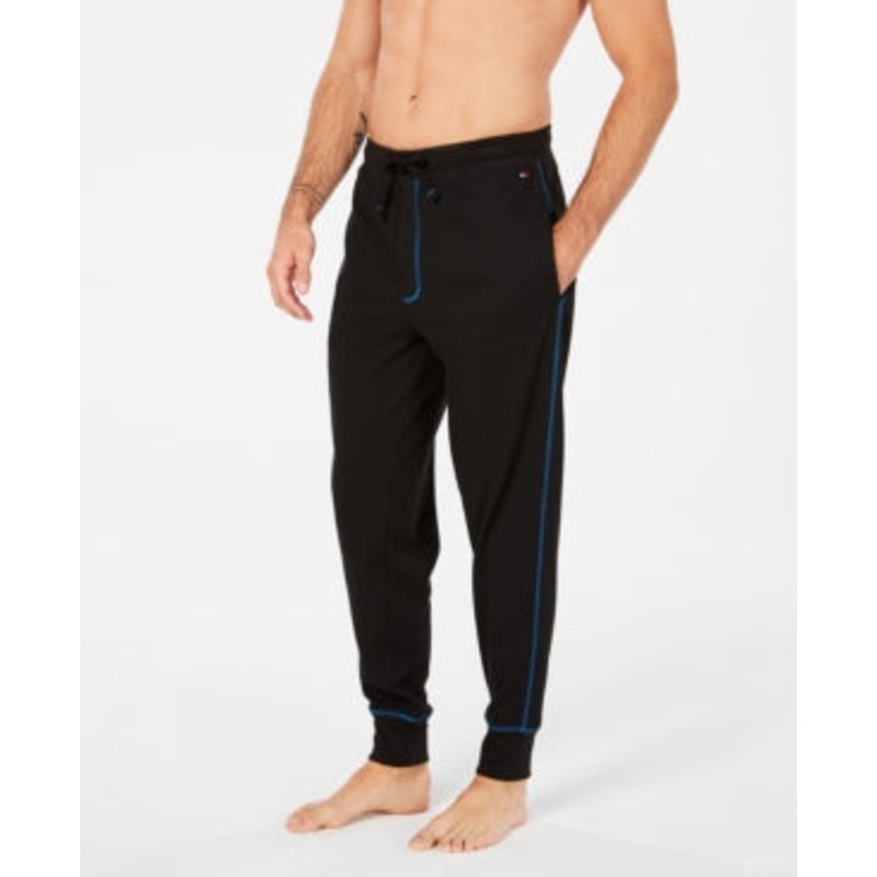 Tommy Hilfiger Men's Thermal Drawstring Jogger Sweatpants Black Medium