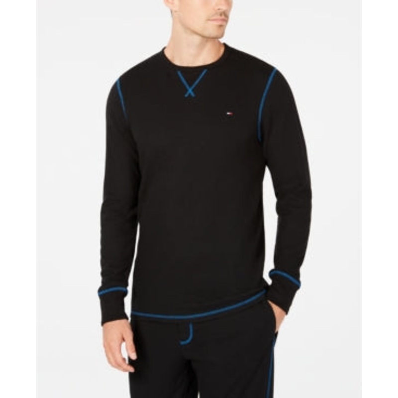 Tommy Hilfiger Men's Thermal Lounge Tshirt  Black  Size Large