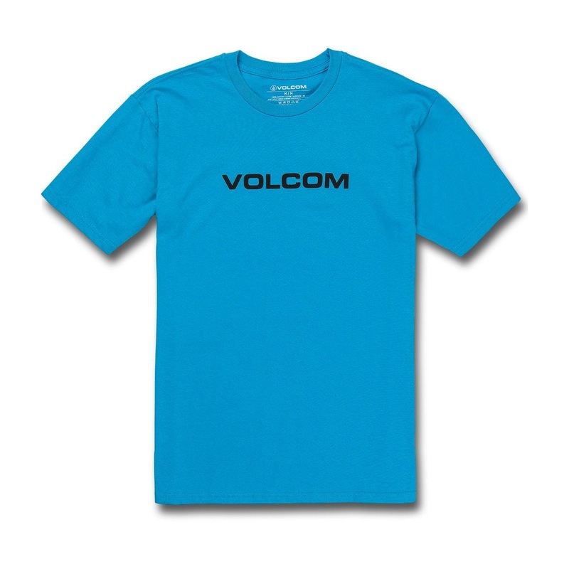 Volcom Men's Euro Short Sleeves T Shirt Large Turquoise Blue Cotton
