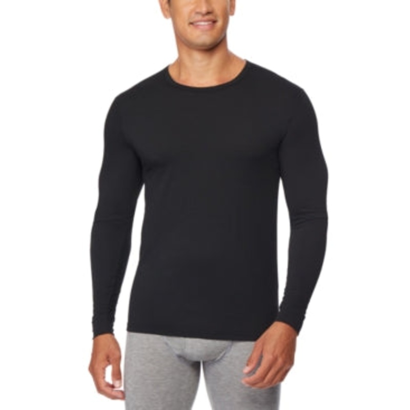 32 Degrees Men's Heat Plus Long Sleeve Shirt Black Large