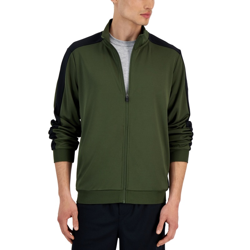 ID Ideology Men's Knit Jacket  Native Green/Black  Dark Green Large