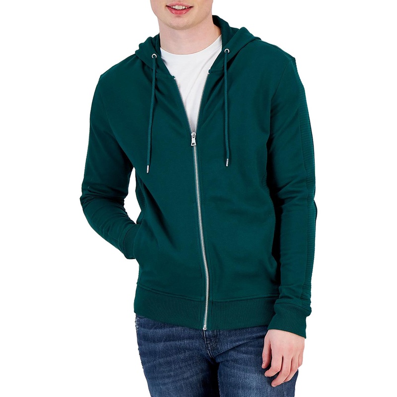 INC International Concepts Men's Green Front Zip Hoodie Sweatshirt Size Large