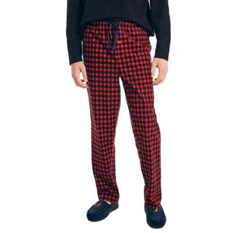 Nautica Men's Cozy Fleece Pajama Pant Size Small Red