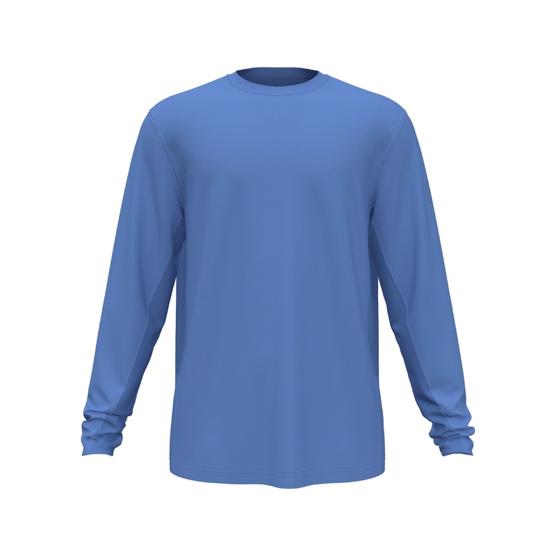 Pga Tour Men's Sun Protection Golf Shirt Blue Size Xxl