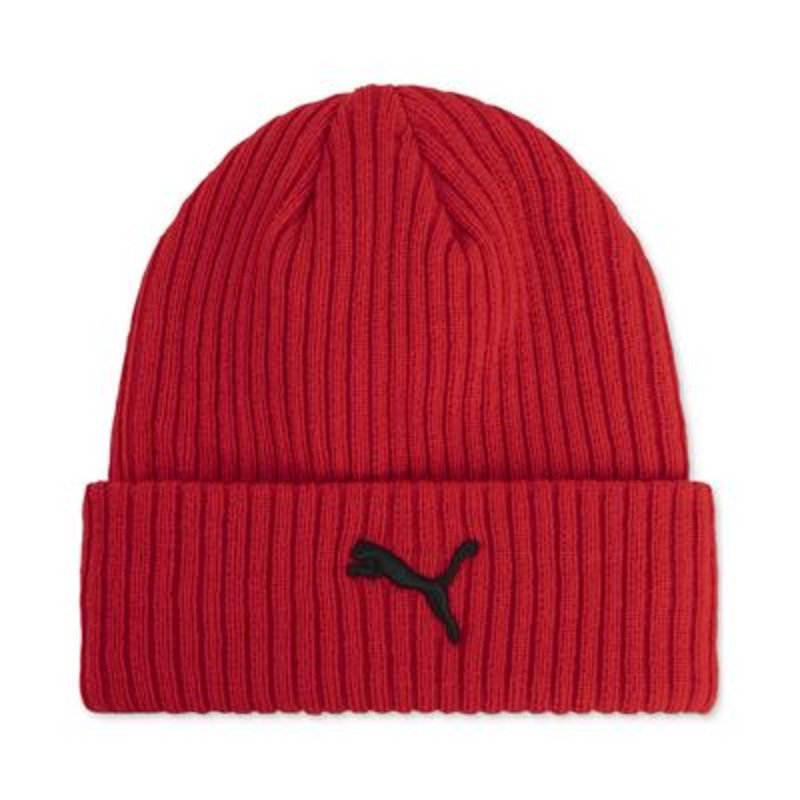 Puma Men's Cuffed Logo Beanie Hat Red Osfa Reg